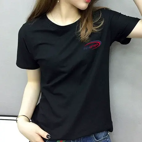 oversize大码美式复古短袖t恤女2021夏宽松半袖炸街胖mm黑色上衣商品大图