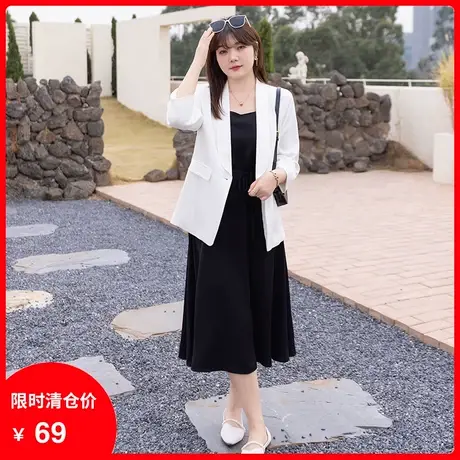 【清仓】2024春装新款简约气质显瘦百搭修身胖MM西装女外套商品大图
