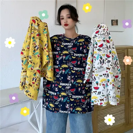 2023年新款春夏季情侣女装别致小众设计感上衣服正肩短袖t恤潮ins商品大图