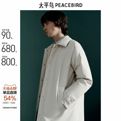【商场同款】太平鸟男装 风衣羽绒服时尚男士休闲羽绒服B1ACE4229商品大图