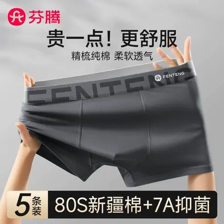 芬腾男士内裤男生纯棉抗菌平角短裤男式2025新款舒适透气四角裤衩商品大图