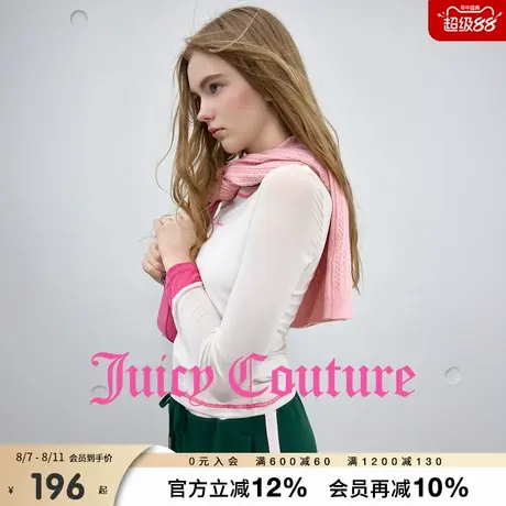 Juicy Couture橘滋T恤女2025年秋季新款撞色透气夏季长袖打底上衣商品大图
