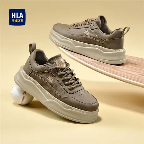 HLA/海澜之家男鞋新款秋季时尚轻质潮流休闲鞋耐磨百搭增高板鞋男商品大图