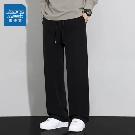 LY真维斯男装宽松显瘦休闲裤 2025秋季新品 时尚抽绳户外长裤男商品大图