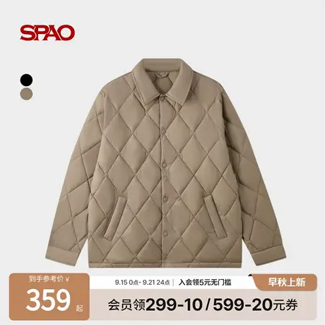 SPAO韩国同款2025年冬季新品男女同款休闲轻薄绗缝夹克棉服外套商品大图