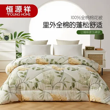 恒源祥全棉新疆棉花被冬季被加厚保暖春秋双人四季通用冬天被子商品大图