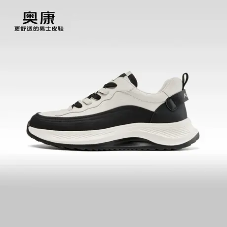 Aokang奥康秋季新款时尚休闲鞋男士舒适透气厚底耐磨单鞋商品大图