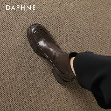 达芙妮短靴女粗跟瘦瘦靴2026新款冬季加绒厚底切尔西靴高跟马丁靴商品大图