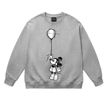 早秋学院风圆领卫衣小众设计卡通米奇印花宽松减龄百搭长袖套头衫商品大图