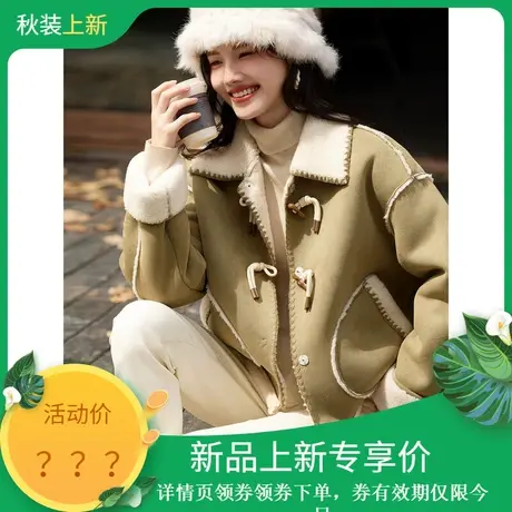 时尚气质牛角扣毛呢 外套女士2023年冬季新款小众通勤上班族外套商品大图