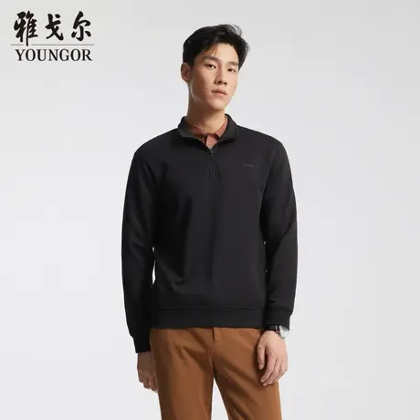 雅戈尔奥莱男士卫衣秋冬新款官方商务休闲半拉链保暖立领卫衣B图片