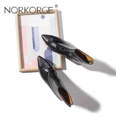 复古黑时装靴女靴商品大图