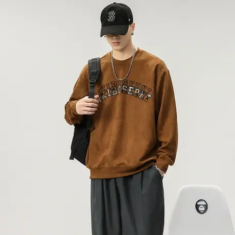 百搭潮流男士春秋卫衣青少年大码长袖宽松潮牌男装秋季男装卫衣商品大图