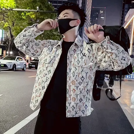 秋季男士夹克外套工装潮牌潮流小众休闲花色设计感INS个性上衣商品大图