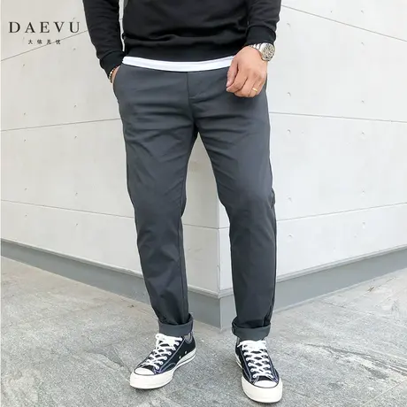 秋春新款简约韩版大号潮胖子小脚弹力加肥加大码男士休闲长裤商品大图