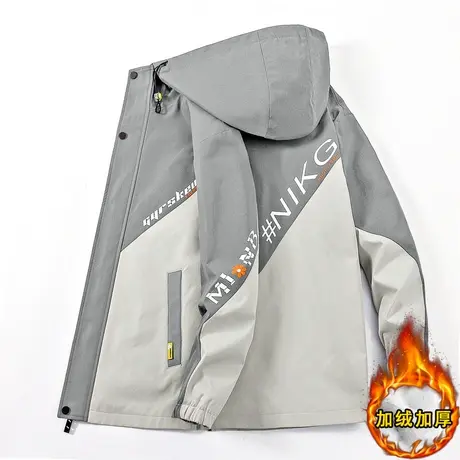 2025年秋冬季外套男士新款宽松春秋学生连帽工装帅气加绒加厚夹克商品大图