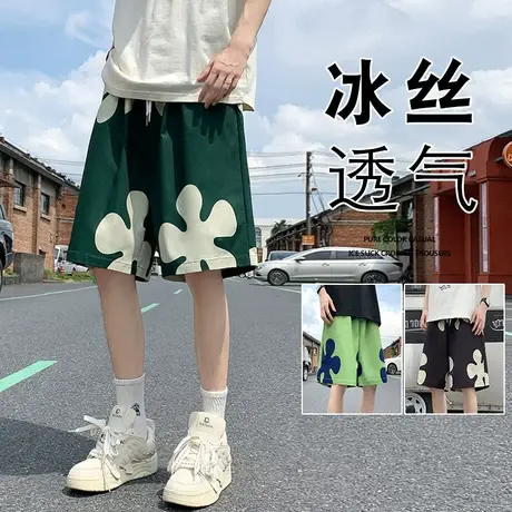 花短裤男夏季薄款透气宽松速干五分外穿潮流休闲运动篮球沙滩裤子商品大图