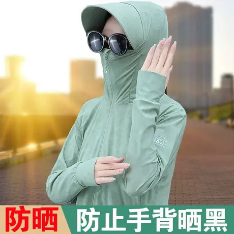恋上17号大帽檐防晒衣女2023新款夏季户外骑车防紫外线防晒服外套商品大图