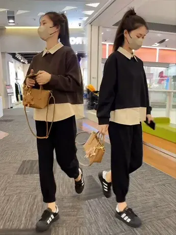 今年流行漂亮长袖假两件卫衣女2023春秋季新款爆款设计感小众上衣商品大图