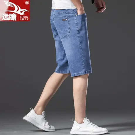 夏天牛仔短裤男夏季薄款宽松直筒弹力五分裤潮牌外穿男士休闲中裤商品大图