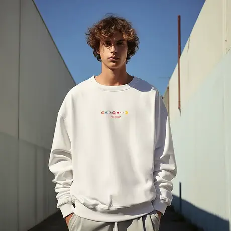 加肥加大码圆领美式重磅复古胖子男装加绒宽松日系卡通卫衣秋冬季商品大图