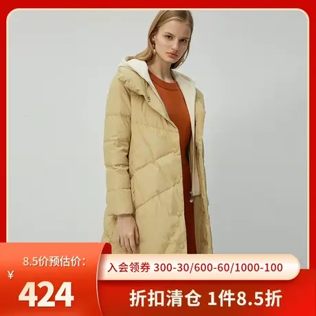 伊芙丽2020新款连帽宽松显瘦中长款过膝羽绒服加厚外套1AC981191商品大图