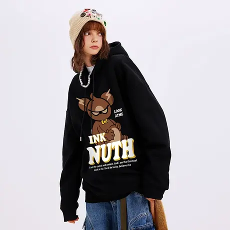Nuthink中性宽松潮流美式卡通卫衣男潮潮牌oversize帽衫外套春季商品大图