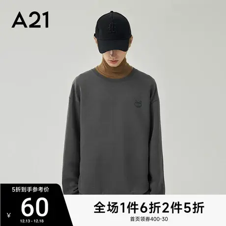 A21男装秋季宽松圆领长袖卫衣男款情侣装衣服潮牌男士上衣外套商品大图