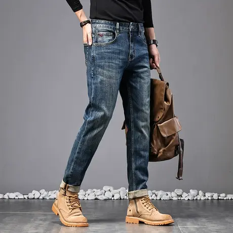 百搭潮流牛仔大牛水洗小直筒高档牛仔裤男士休闲百搭潮流牛仔裤商品大图