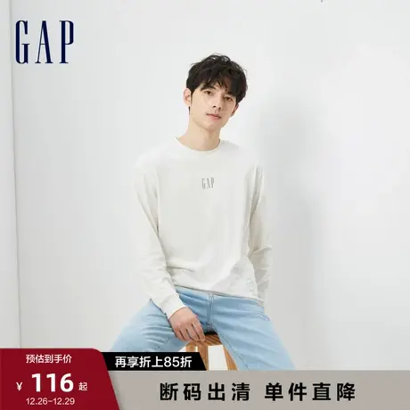 【断码优惠】Gap男女装秋季纯棉休闲长袖T恤宽松运动上衣810625图片