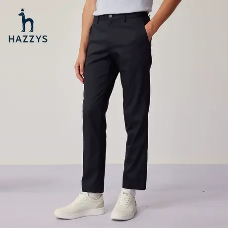 Hazzys哈吉斯春季男士宽松休闲裤直筒裤男商务舒适男装裤子潮流商品大图