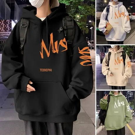 oversize重磅连帽卫衣男生秋冬款宽松hiphop美式秋季情侣潮牌外套商品大图