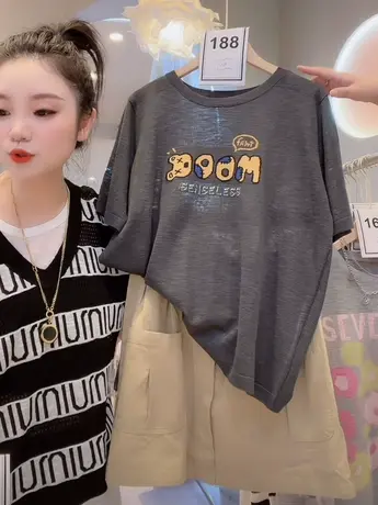 灰色高级感薄款t恤女夏2023新款韩版宽松显瘦短袖体恤百搭上衣洋图片