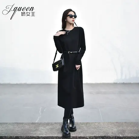 连衣裙女2023年秋季新款气质显瘦不规则设计感打底内搭中长款裙子图片