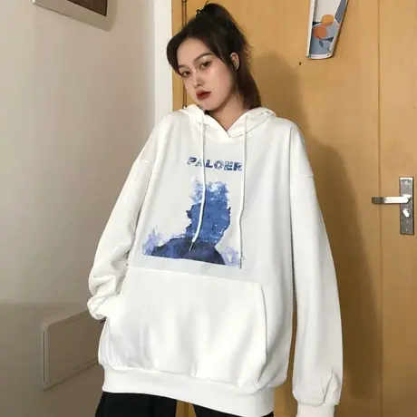 vetiver卫衣女夏薄款长袖宽松韩版潮ins洋气原宿bf慵懒风上衣外套商品大图