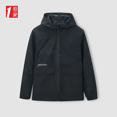 海一家连帽休闲双面穿茄克2023秋季新款时尚拼色青春男士外套夹克商品大图