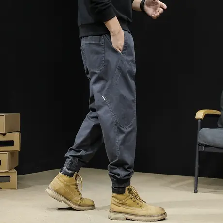 春秋季工装裤男潮牌宽松束脚大码裤子2023新款男裤纯棉男士休闲裤商品大图