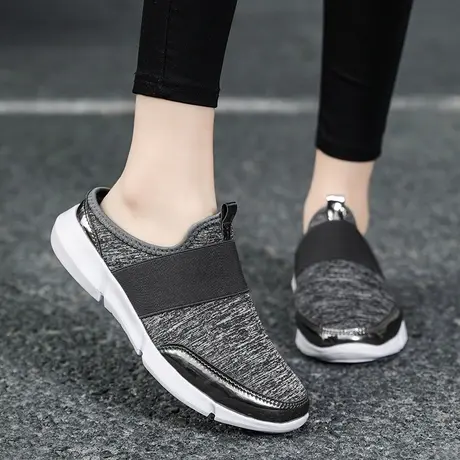 半拖大码女鞋外穿一脚蹬无后跟懒人鞋春季老北京布鞋中老年妈妈鞋商品大图