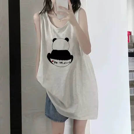 纯棉吊带运动坎肩背心无袖t恤女2023新款夏季外穿宽松篮球服上衣图片