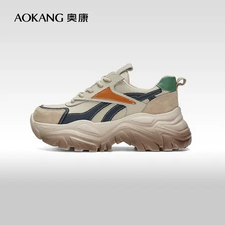 【门店发货】奥康女鞋春秋透气时尚运动休闲鞋厚底增高舒适鞋图片