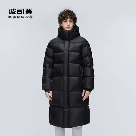 波司登2023新款冬季长款情侣面包服科技时尚泡芙连帽鹅绒羽绒服男商品大图