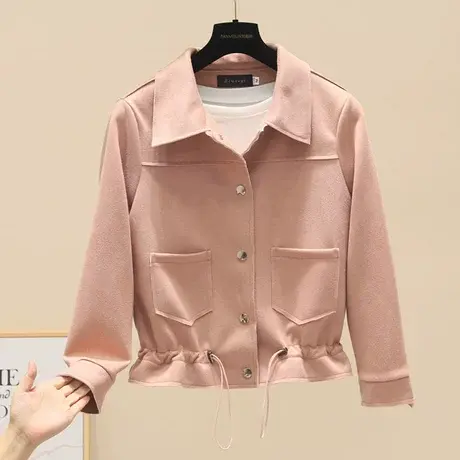 小个子短款风衣外套女春秋2023新款韩版百搭气质显瘦长袖开衫上衣商品大图