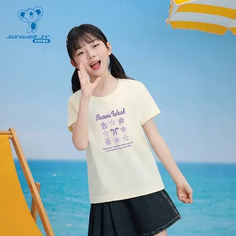 NZ真维斯童装2025夏季新款男女童同款透气圆领短袖T恤儿童印花T恤图片