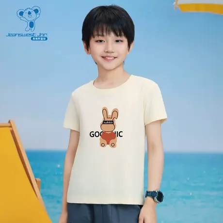 NZ真维斯童装2025夏季新款男女童同款透气圆领短袖T恤儿童印花图片