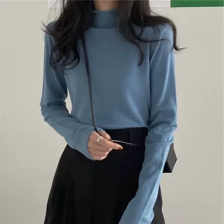 2023新款秋冬季设计感小众外穿内搭针织打底衫女士爆款半高领毛衣商品大图