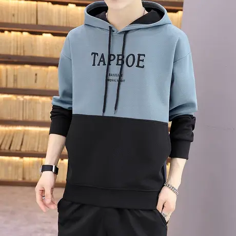 春秋新款男士薄款卫衣韩版修身连帽休闲青少年外套初高中学生上衣商品大图