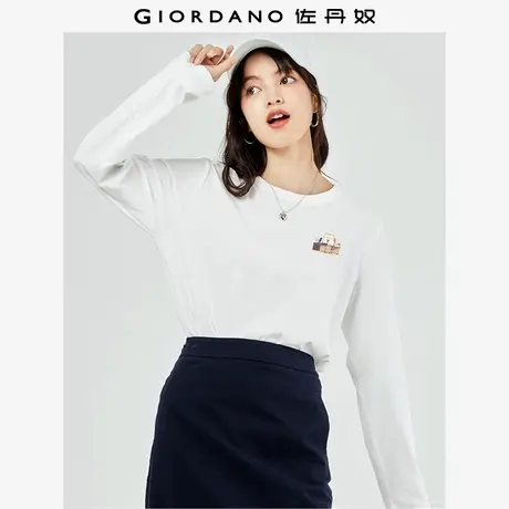 佐丹奴T恤女装纯棉印花圆领长袖T恤 69393389商品大图