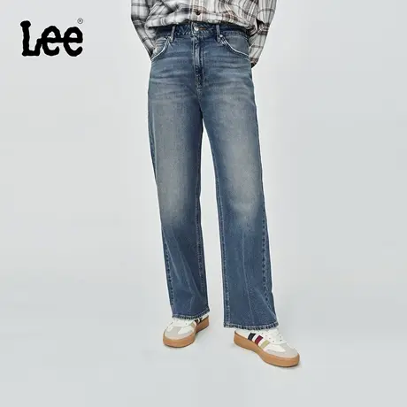【张凌赫代言】Lee商场同款25秋冬新品429标准直脚中浅蓝女牛仔裤商品大图