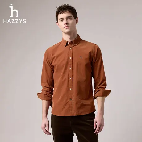 【商场同款】Hazzys哈吉斯男灯芯绒衬衫2025秋季新款纯棉长袖上衣商品大图