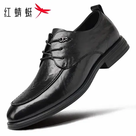 红蜻蜓男鞋秋冬新款鞋子男士休闲皮鞋男正装商务真皮头层牛皮软底图片